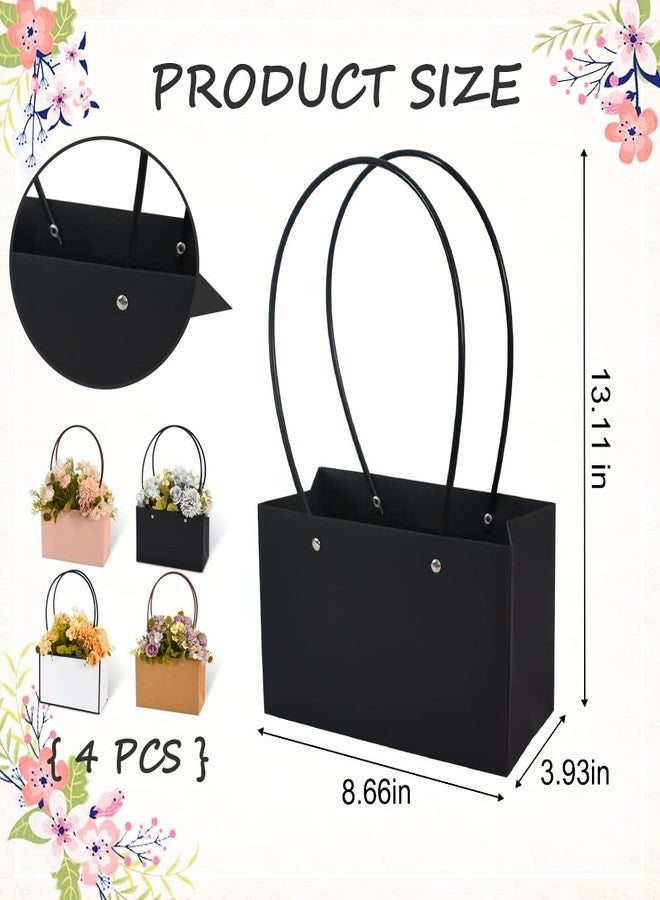 BEISHIDA Multi Flower Gift Bags for Bouquets,4PCS Rectangle Flower Bouquet Box with Handle for Bouquet Packaging Floral Wrap Florist Supplies Basket Graduation Wedding Valentine Gift Craft(8.6x3.9x13 in) - Image 2